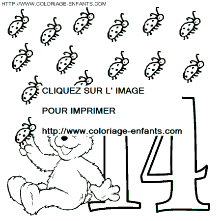 Numbers Sesame Street coloring