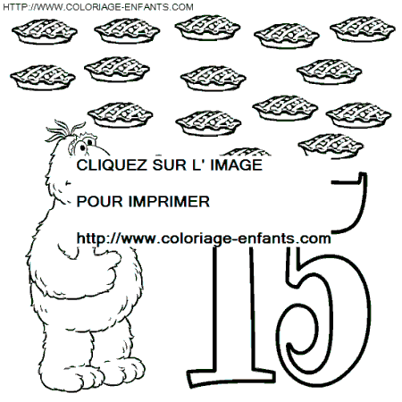 Numbers Sesame Street coloring