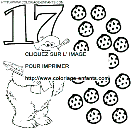 Numbers Sesame Street coloring