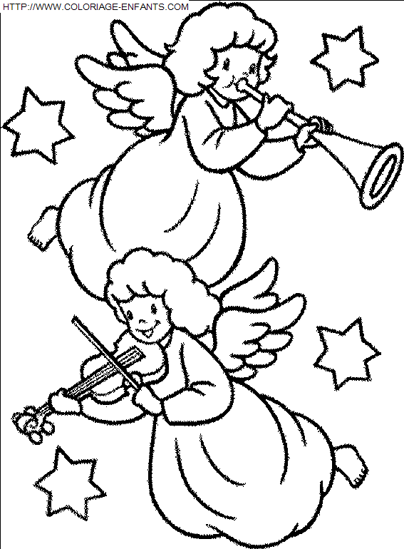 Christmas Angels coloring