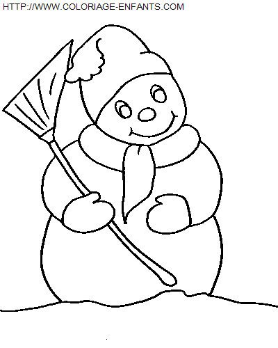 Christmas Snowman coloring