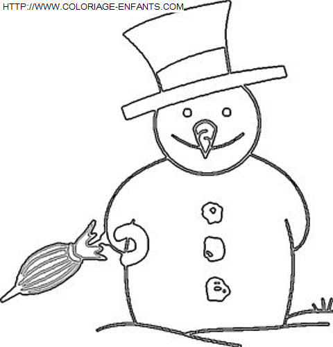 Christmas Snowman coloring