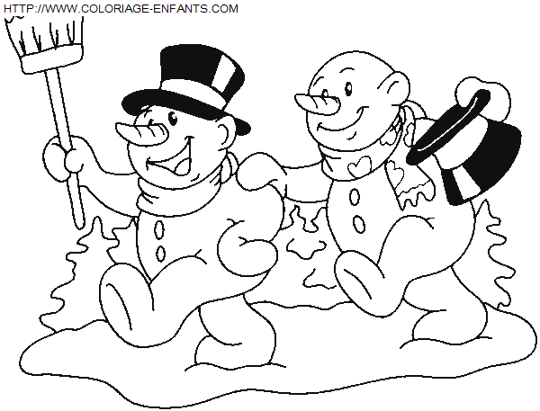 Christmas Snowman coloring