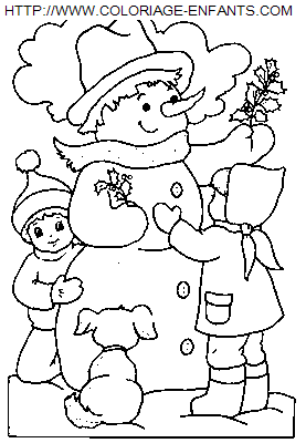 Christmas Snowman coloring