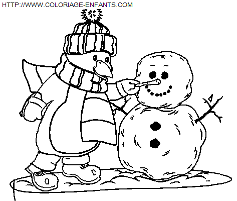 Christmas Snowman coloring