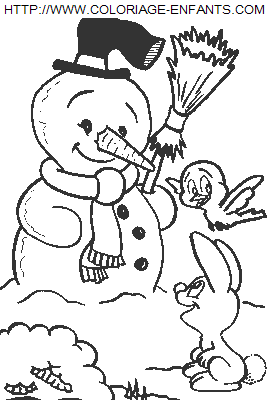 Christmas Snowman coloring