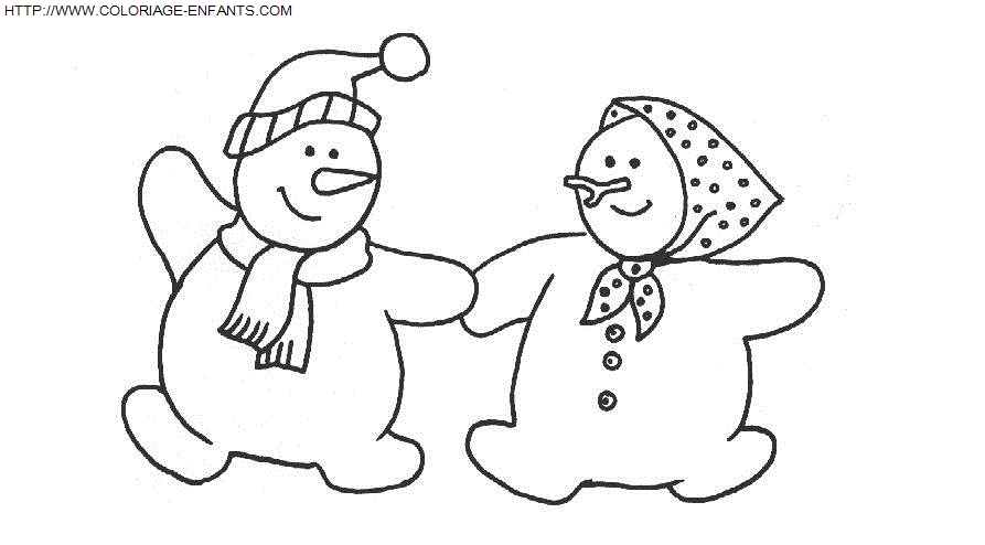 Christmas Snowman coloring