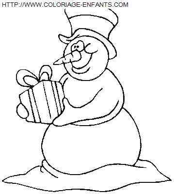 Christmas Snowman coloring