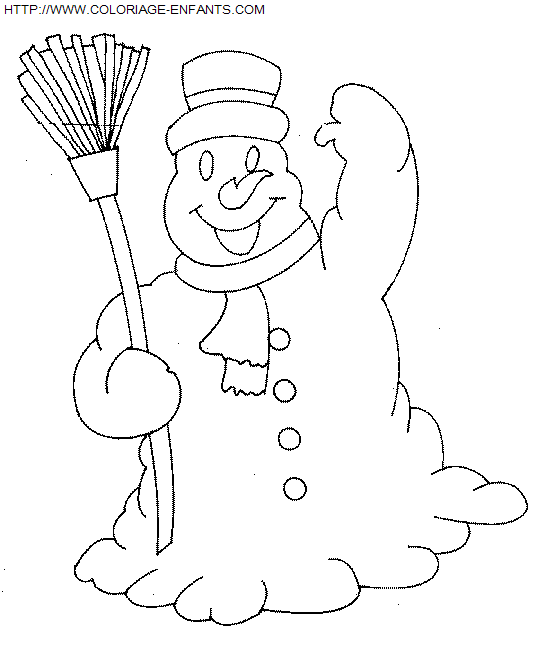 Christmas Snowman coloring