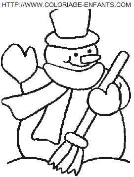 Christmas Snowman coloring