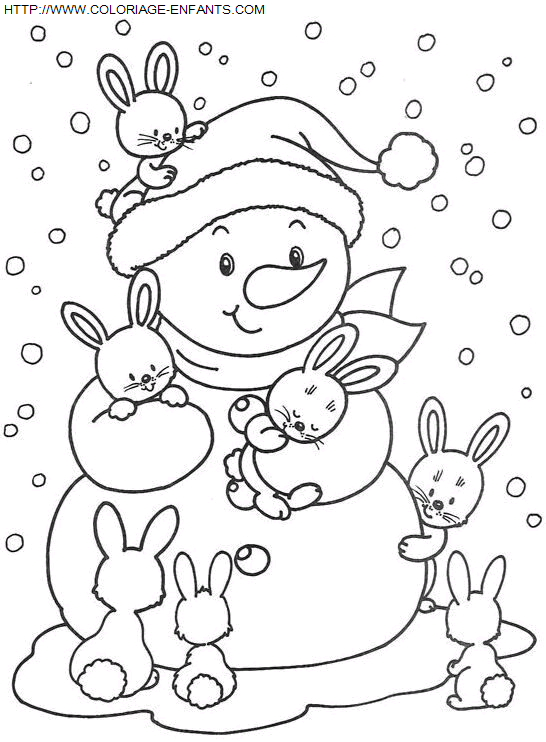 Christmas Snowman coloring