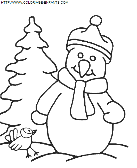 Christmas Snowman coloring