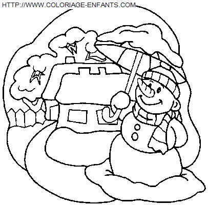 Christmas Snowman coloring