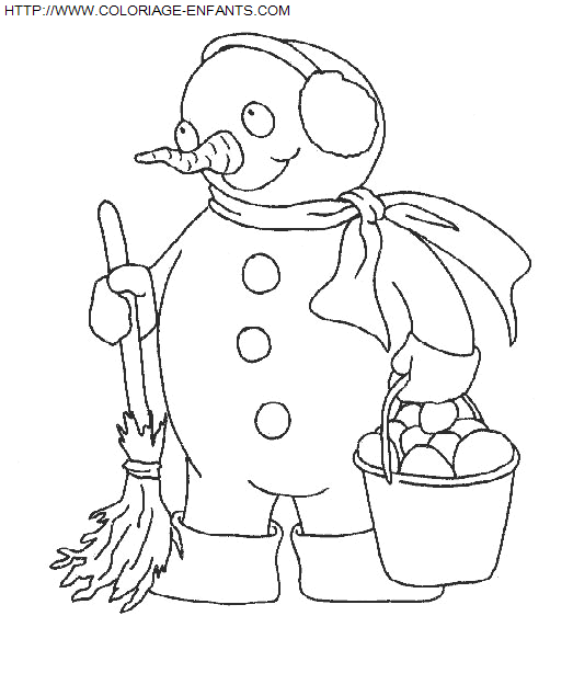 Christmas Snowman coloring