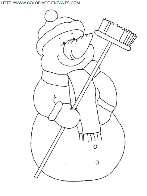 Christmas Snowman coloring