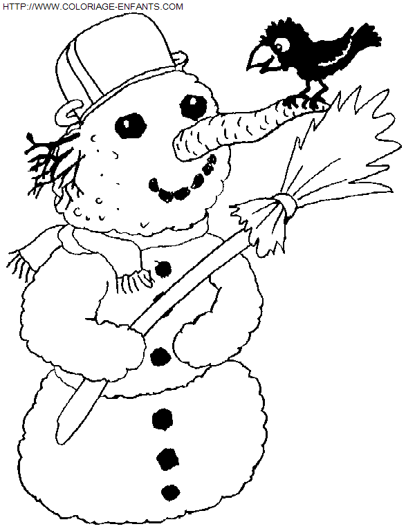 Christmas Snowman coloring