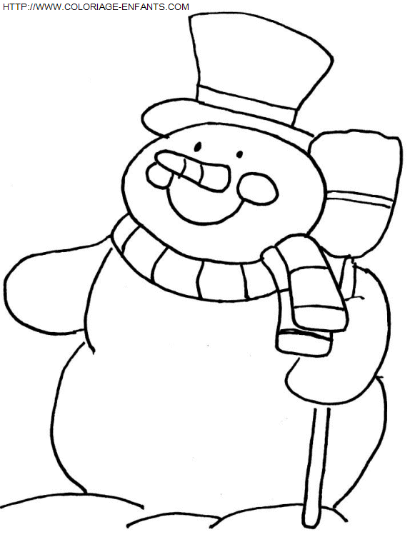 Christmas Snowman coloring