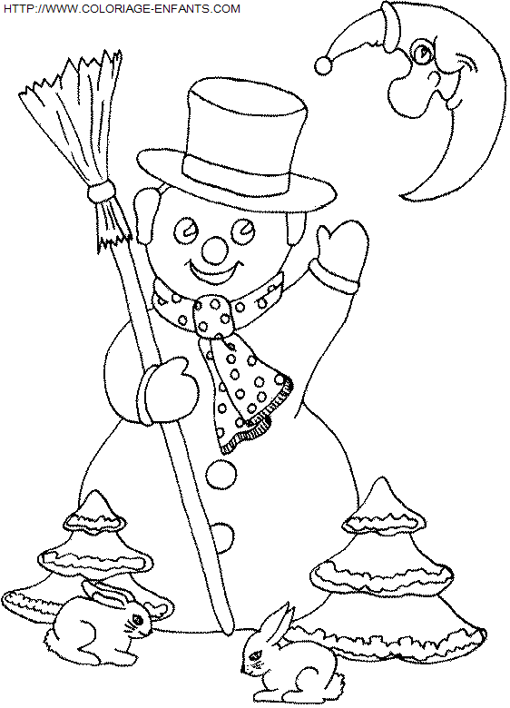 Christmas Snowman coloring