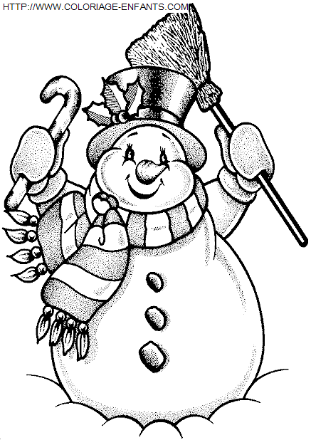 Christmas Snowman coloring