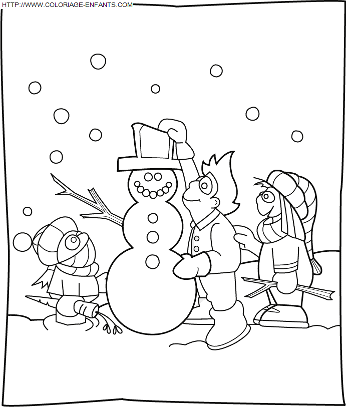 Christmas Snowman coloring