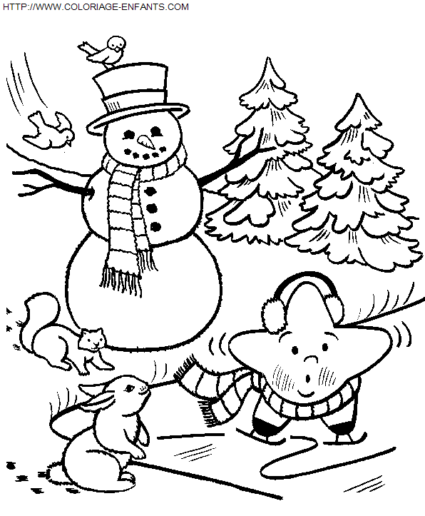 Christmas Snowman coloring