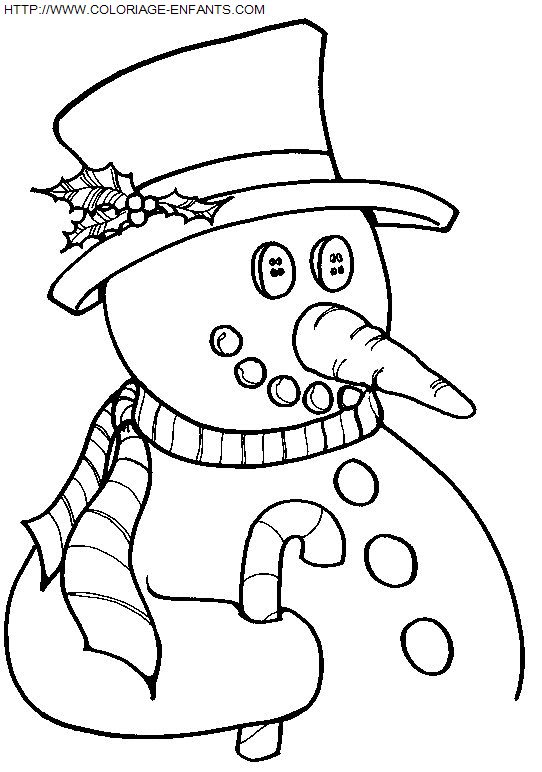 Christmas Snowman coloring