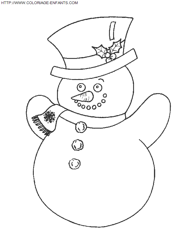 Christmas Snowman coloring