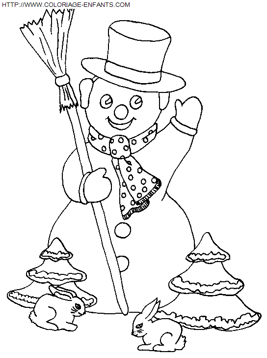 Christmas Snowman coloring