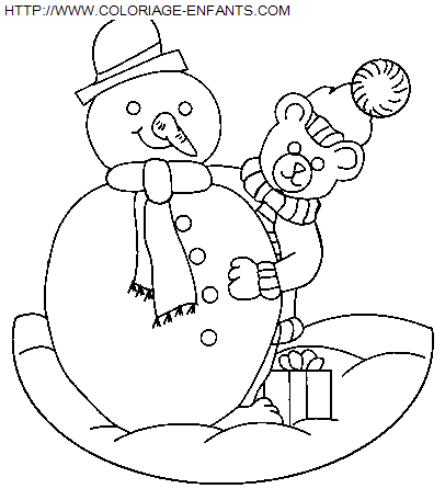 Christmas Snowman coloring