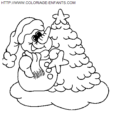 Christmas Snowman coloring