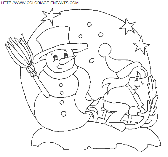 Christmas Snowman coloring