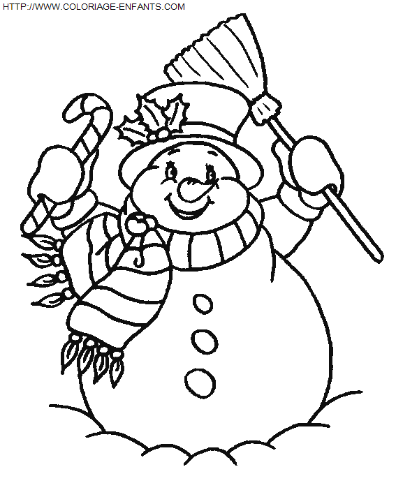 Christmas Snowman coloring