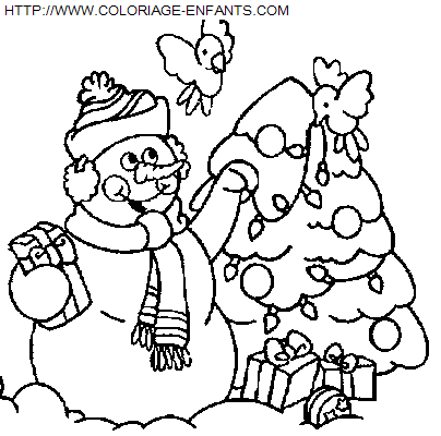 Christmas Snowman coloring