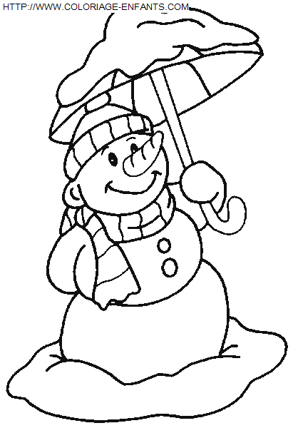 Christmas Snowman coloring