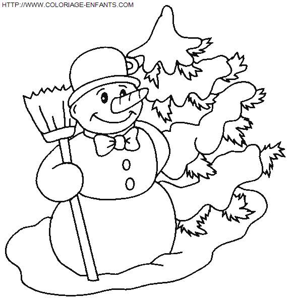 Christmas Snowman coloring