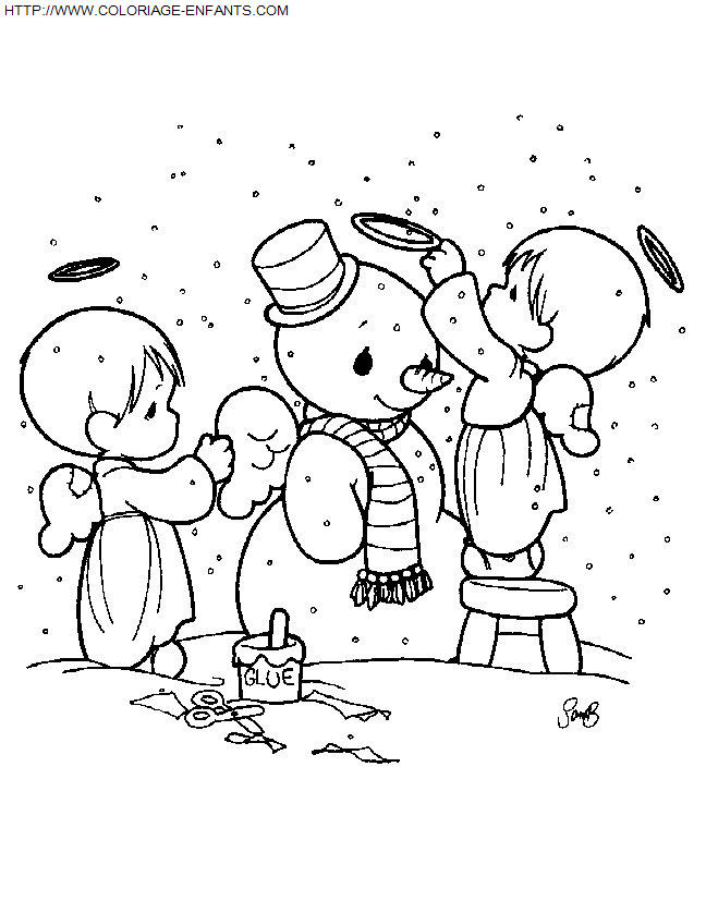 Christmas Snowman coloring