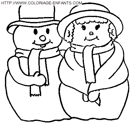 Christmas Snowman coloring