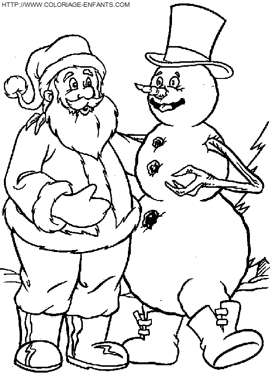 Christmas Snowman coloring