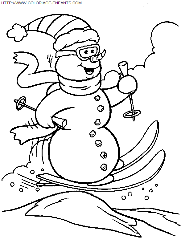 Christmas Snowman coloring