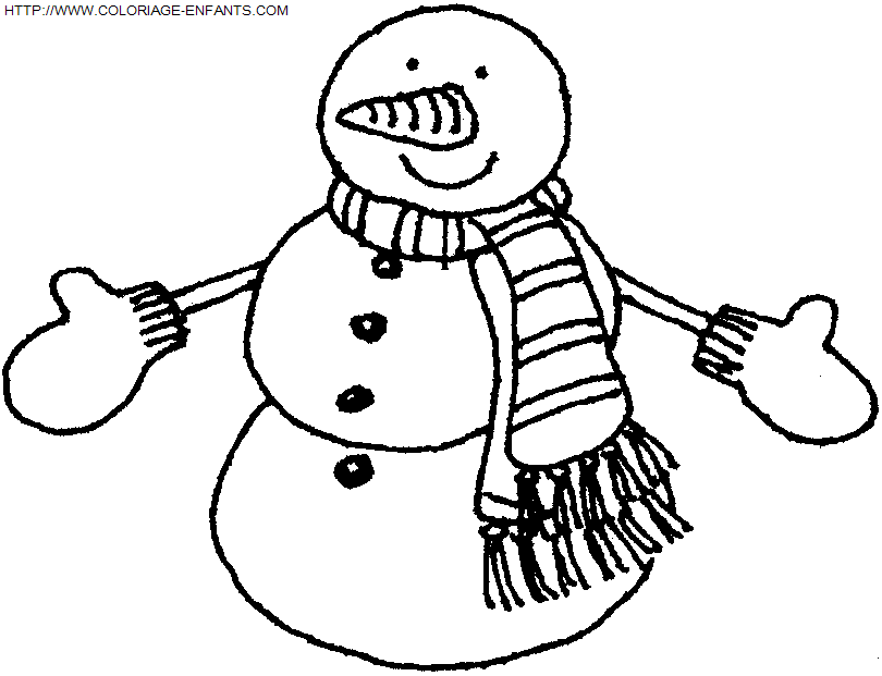 Christmas Snowman coloring