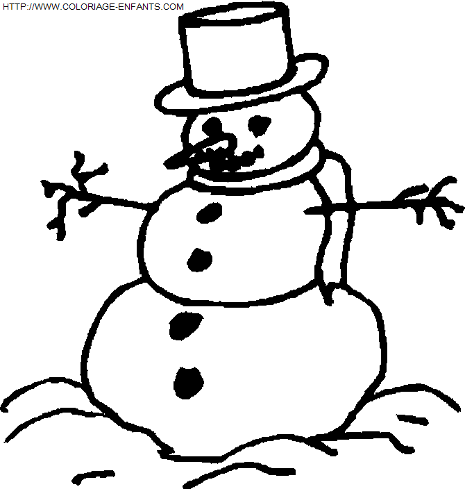 Christmas Snowman coloring