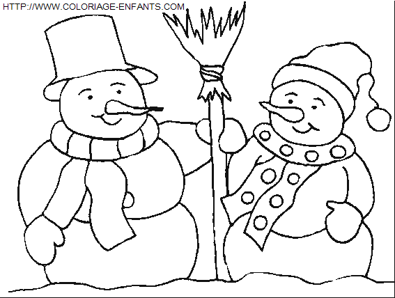 Christmas Snowman coloring