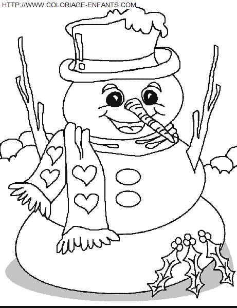 Christmas Snowman coloring