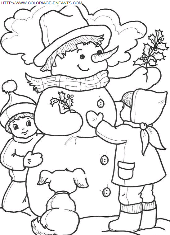 Christmas Snowman coloring