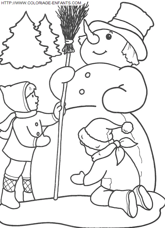 Christmas Snowman coloring