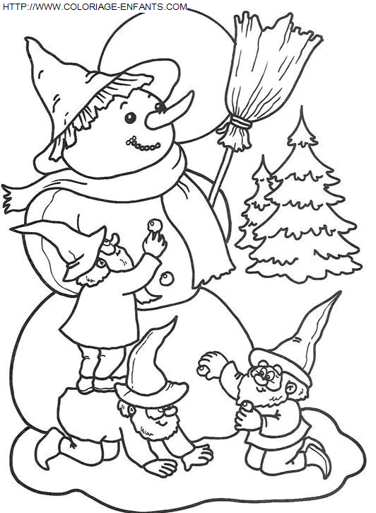 Christmas Snowman coloring