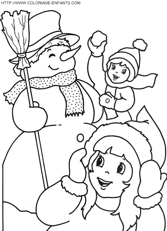 Christmas Snowman coloring