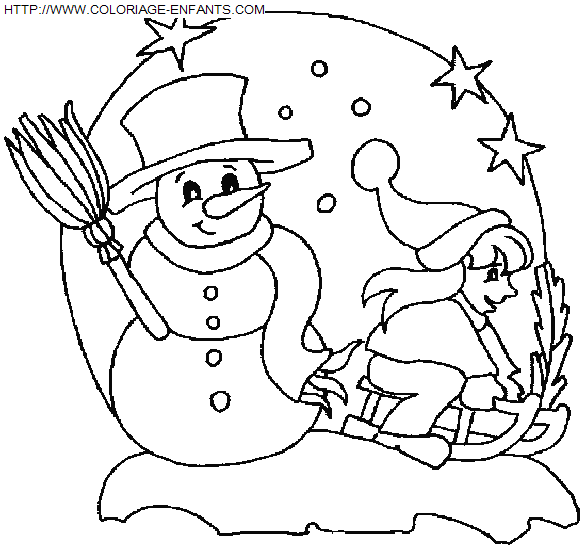 Christmas Snowman coloring