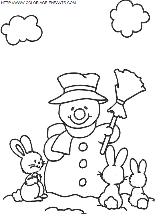 Christmas Snowman coloring