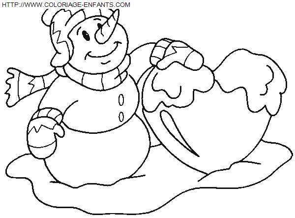 Christmas Snowman coloring